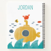 Cute Doodle Submarine | Onderzoek Notitieboek (Achterkant)