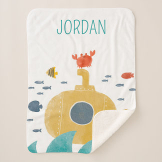 Cute Doodle Submarine | Onderzoek Sherpa Deken