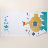 Cute Doodle Submarine | Onderzoek Strandlaken (Voorkant)