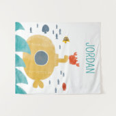 Cute Doodle Submarine | Onderzoek Wandkleed (Voorkant (horizontaal))