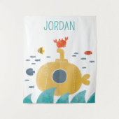 Cute Doodle Submarine | Onderzoek Wandkleed (Voorkant)