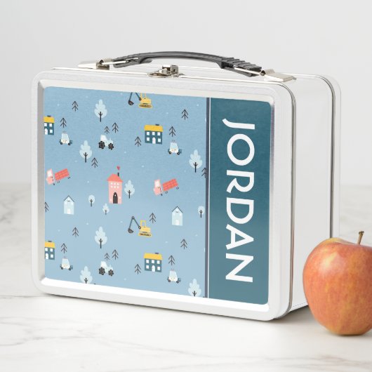 Cute Doodle Town Scene Patroon (In situ)