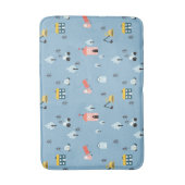 Cute Doodle Town Scene Patroon Badmat (Voorkant Verticaal)