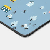 Cute Doodle Town Scene Patroon Bureaumat (Hoek)