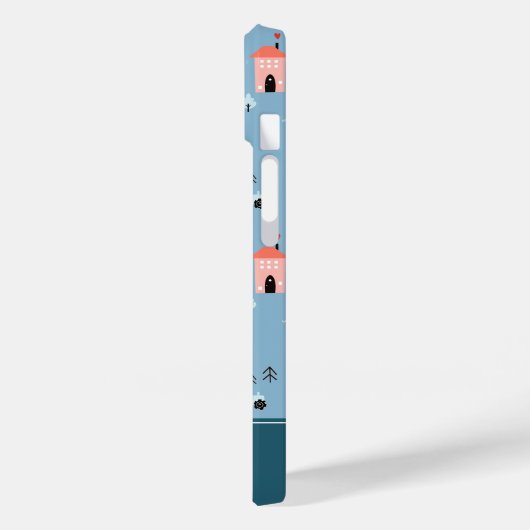 Cute Doodle Town Scene Patroon Case-Mate iPhone Case (Achterkant / Links)