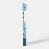 Cute Doodle Town Scene Patroon iPhone Hoesje (Linkerkant)