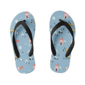 Cute Doodle Town Scene Patroon Kinder Teenslippers (Voetbed)