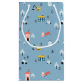 Cute Doodle Town Scene Patroon Klein Cadeauzakje (Achterkant)