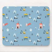 Cute Doodle Town Scene Patroon Muismat (Voorkant)