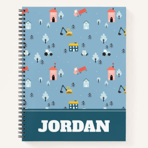 Cute Doodle Town Scene Patroon Notitieboek