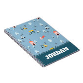 Cute Doodle Town Scene Patroon Notitieboek (Rechterzijde)