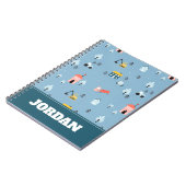 Cute Doodle Town Scene Patroon Notitieboek (Linkerzijde)