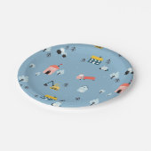 Cute Doodle Town Scene Patroon Papieren Bordje (Gekanteld)