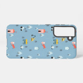 Cute Doodle Town Scene Patroon Samsung Galaxy Hoesje (Achterkant horizontaal)