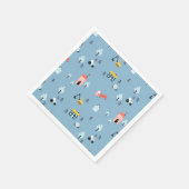 Cute Doodle Town Scene Patroon Servet (Hoek)