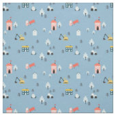 Cute Doodle Town Scene Patroon Stof (Swatch)