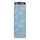 Cute Doodle Town Scene Patroon Thermosbeker (Achterkant)