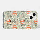 Cute Doodle Vos Bos Patroon iPhone Hoesje (Achterkant horizontaal)