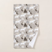 Cute Doodle Woodland Beer Pattern Bad Handdoek (Handdoek)