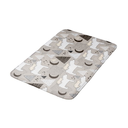 Cute Doodle Woodland Beer Pattern Badmat (Gekanteld)