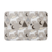 Cute Doodle Woodland Beer Pattern Badmat (Voorkant)
