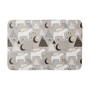Cute Doodle Woodland Beer Pattern Badmat
