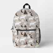 Cute Doodle Woodland Beer Pattern Bedrukte Rugzak (Voorkant)