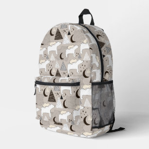 Cute Doodle Woodland Beer Pattern Bedrukte Rugzak