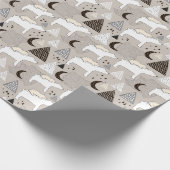 Cute Doodle Woodland Beer Pattern Cadeaupapier (Hoek)