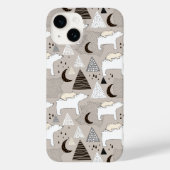 Cute Doodle Woodland Beer Pattern Case-Mate iPhone Case (Achterkant)