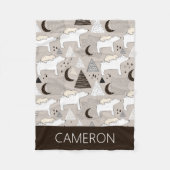 Cute Doodle Woodland Beer Pattern Fleece Deken (Voorkant)