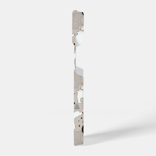 Cute Doodle Woodland Beer Pattern iPhone Hoesje (Linkerkant)