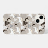 Cute Doodle Woodland Beer Pattern iPhone Hoesje (Achterkant horizontaal)