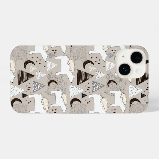 Cute Doodle Woodland Beer Pattern iPhone Hoesje (Achterkant horizontaal)
