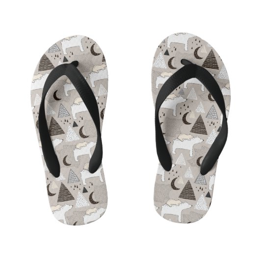 Cute Doodle Woodland Beer Pattern Kinder Teenslippers (Voetbed)