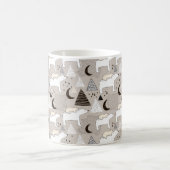 Cute Doodle Woodland Beer Pattern Koffiemok (Center)