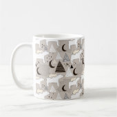 Cute Doodle Woodland Beer Pattern Koffiemok (Links)