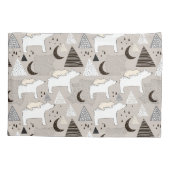 Cute Doodle Woodland Beer Pattern Kussensloop (Achterkant)