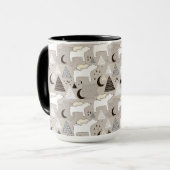 Cute Doodle Woodland Beer Pattern Mok (Voorkant links)