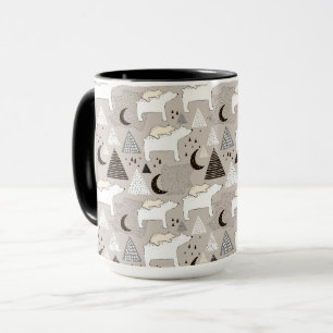 Cute Doodle Woodland Beer Pattern Mok