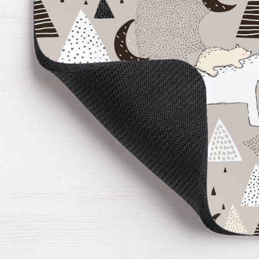 Cute Doodle Woodland Beer Pattern Muismat (Hoek)