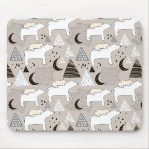 Cute Doodle Woodland Beer Pattern Muismat