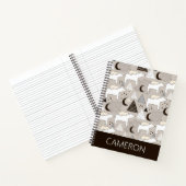 Cute Doodle Woodland Beer Pattern Notitieboek (Binnen)