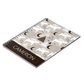 Cute Doodle Woodland Beer Pattern Notitieboek (Linkerzijde)