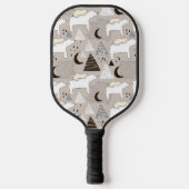 Cute Doodle Woodland Beer Pattern Pickleball Paddle (Voorkant)