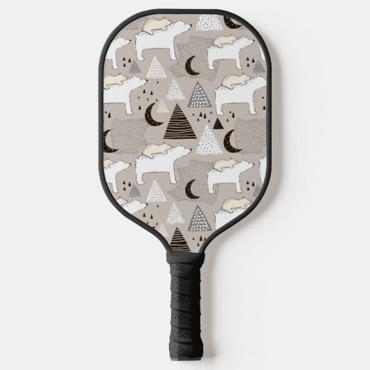 Cute Doodle Woodland Beer Pattern Pickleball Paddle (Voorkant)