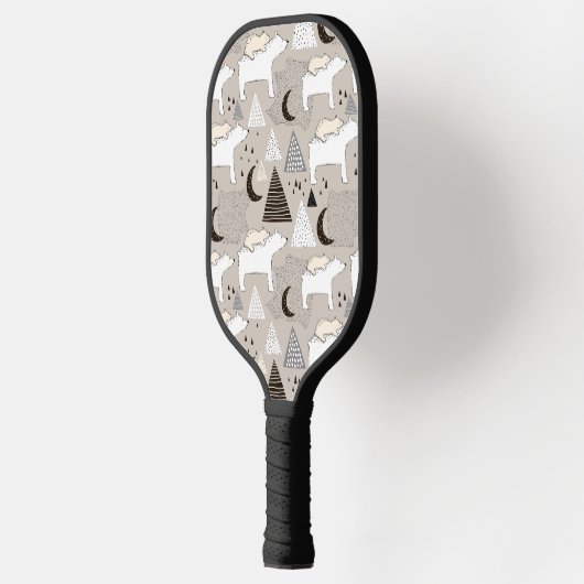 Cute Doodle Woodland Beer Pattern Pickleball Paddle (Links)