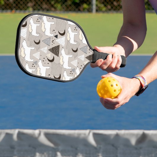 Cute Doodle Woodland Beer Pattern Pickleball Paddle (Insitu)