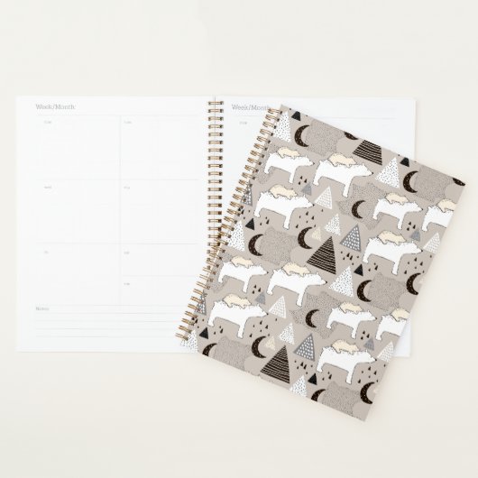 Cute Doodle Woodland Beer Pattern Planner (Display)