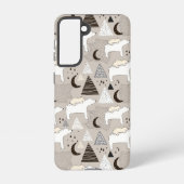 Cute Doodle Woodland Beer Pattern Samsung Galaxy Hoesje (Achterkant)